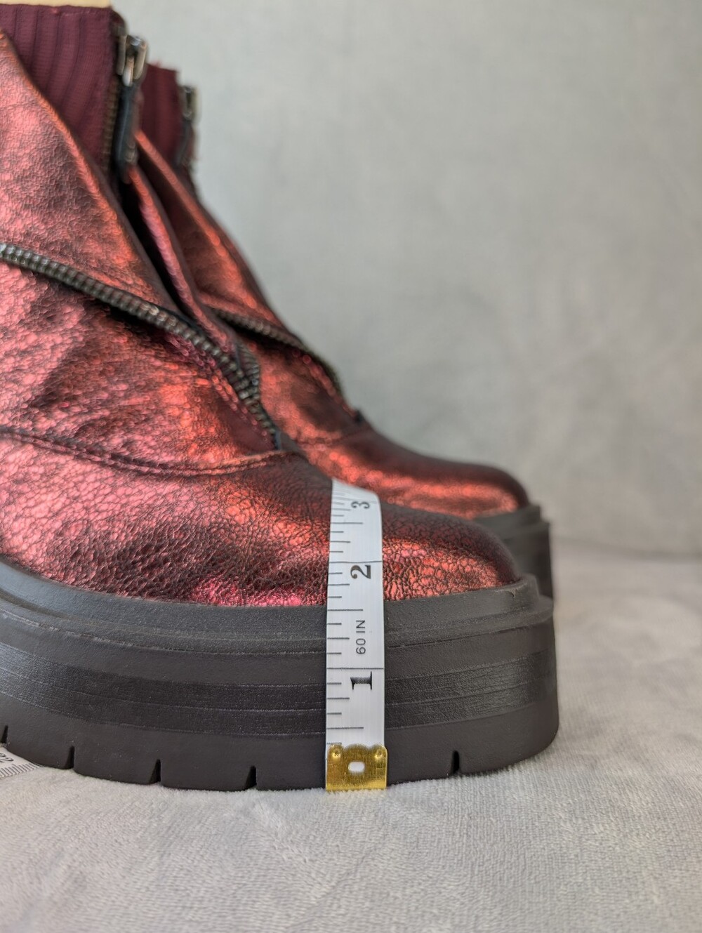 Sam Edelman Linds Chelsea Boot Bordeaux Distressed Leather Women's Size 8.5 - Picture 11 of 12